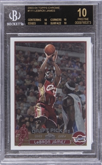 2003/04 Topps Chrome #111 LeBron James Rookie Card – BGS PRISTINE/Black Label 10
